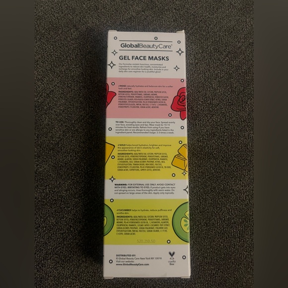 New! Global Beauty Care 3 Pack Gel Masks - Picture 2 of 2